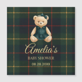 Chic Luxury Teddy Bear Baby Shower Magnetkarte