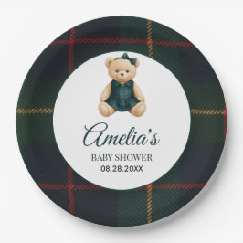Chic Luxury Teddy Bear Baby Shower Pappteller