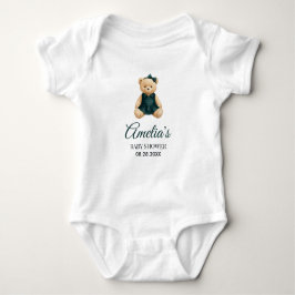 Chic Luxury Teddy Bear Baby Shower Strampler