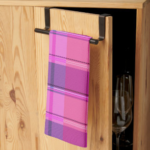 Chic Magenta Berry Karo Ästhetik Geschirrtuch
