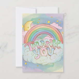Chic Magic Rainbow und Wolken Dankeskarte
