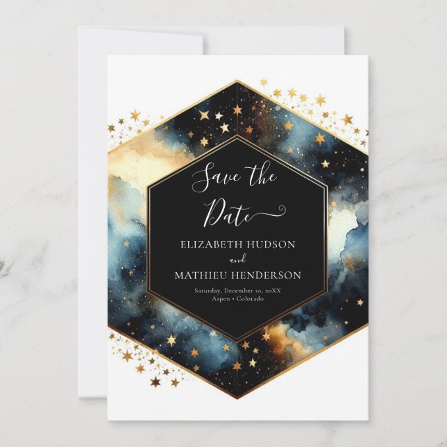 Chic Magical Celestial Wedding Save The Date (Vorderseite)