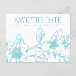 Chic Magnolia Blume | Blass | SAVE THE DATE Ankündigungspostkarte