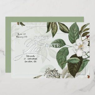 Chic Magnolia Save the Date Foil Einladung