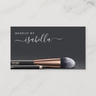 Chic Makeup Artist QR Code Black Visitenkarte