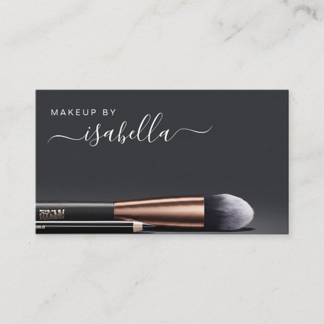 Chic Makeup Artist QR Code Black Visitenkarte (Vorderseite)