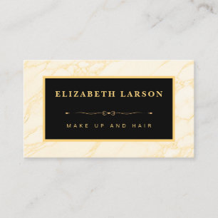 Chic Makeup Gold Marble Artist Friseur Salon Visitenkarte