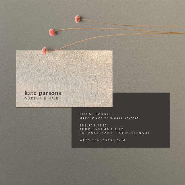 Chic Makeup und Hair Stylist Beauty Business Card Visitenkarte (Von Creator hochgeladen)