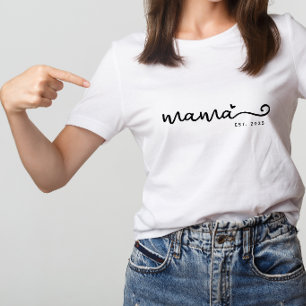 Chic Mama Script mit Heart Est. Muttertagsgeschenk T-Shirt