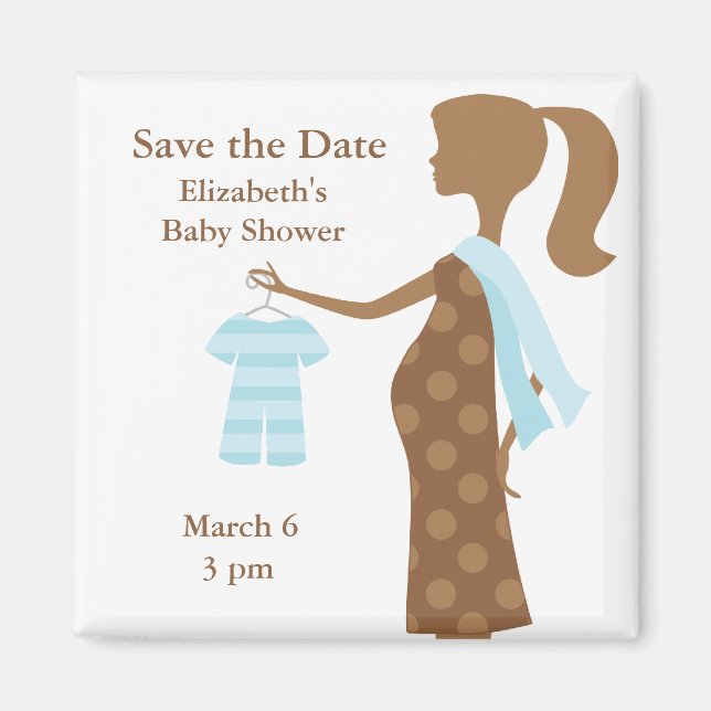 Chic Mama to be Baby Shower Speichern Sie das Datu Magnet (Vorne)