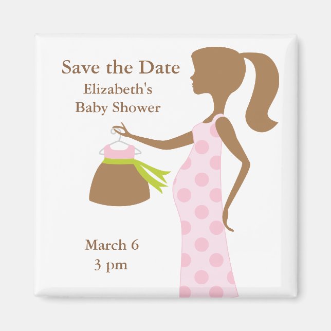 Chic Mama to be Baby Shower Speichern Sie das Datu Magnet (Vorne)