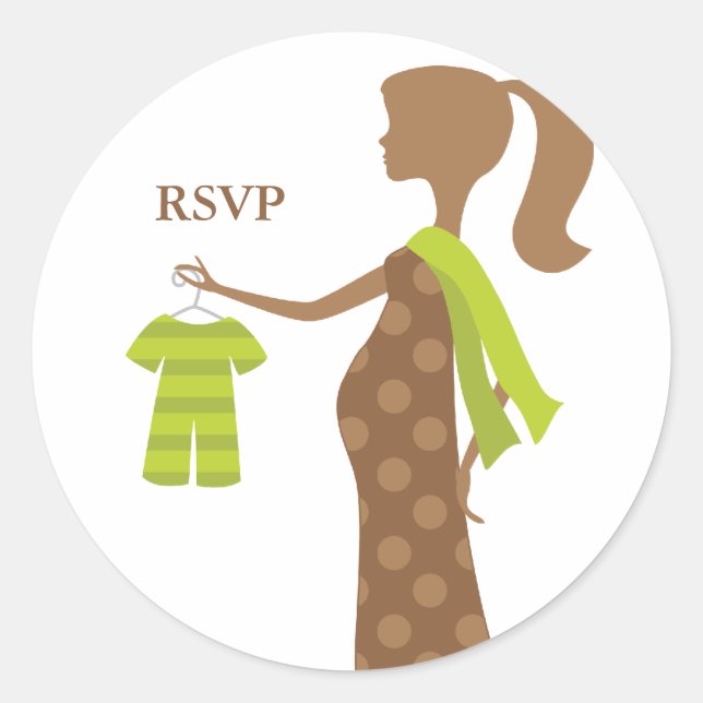 Chic Mama zum Aufkleber für Babyduschen (Vorderseite)