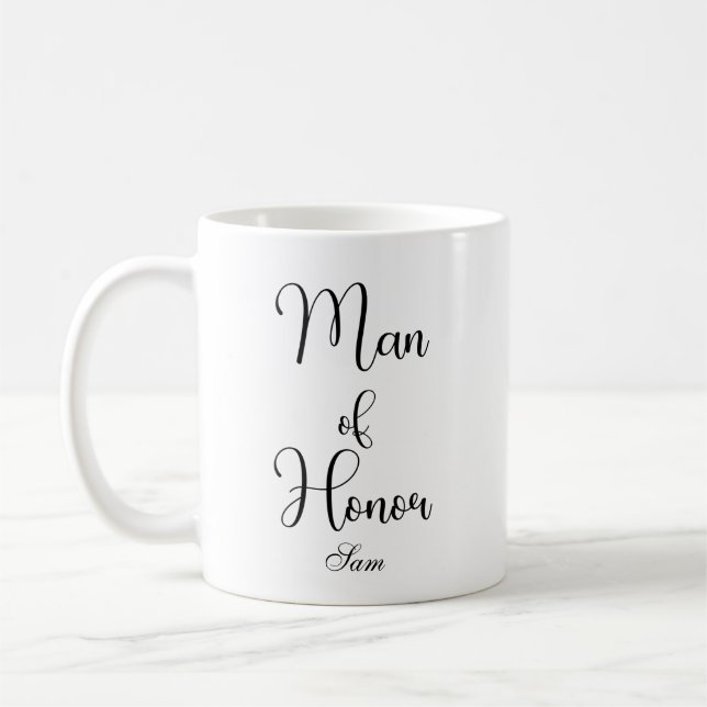 Chic Man of Honour Black Custom Wedding Kaffeetasse (Links)