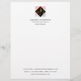 Chic Marble and Foil Geometric Briefbogen