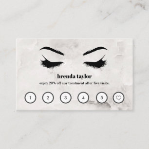 Chic Marble Browbar Eyelash Custom Loyalty Visitenkarte