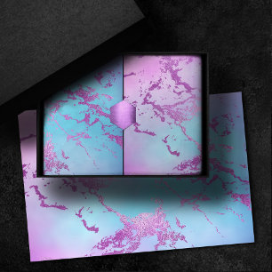 Chic Marble   Glanzvoller Glam Violetter Blaugrüne Seidenpapier
