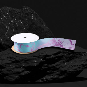 Chic Marble   Glanzvoller Glam Violetter Lila Blau Satinband