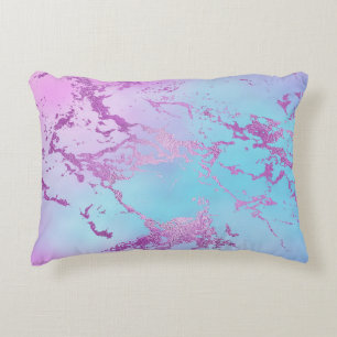 Chic Marble Glitzy Glam Violet Lila Blue Ombre Dekokissen