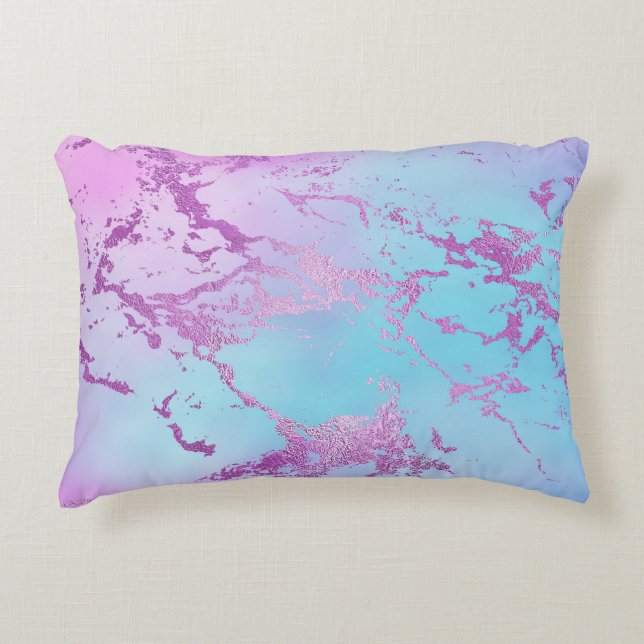 Chic Marble | Glitzy Glam Violet Lila Blue Ombre Dekokissen (Vorderseite)