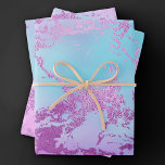 Chic Marble | Glitzy Glam Violet Lila Blue Ombre Geschenkpapier Set<br><div class="desc">Ideal für Heimwerkerarbeiten, Geschenkverpackungen und Deko-Möbel! Freuen Sie sich auf den hübschen Marmor in einem kühnen, verspielten Jahrtausend rosa, türkisblau und eine lila, violette, eintönig-inspirierte Oppelpalette. Dieser handbemalte weibliche Farbverlauf fügt den perfekten Pop der Farbe hinzu. Aus der Kollektion "Modern Watercolor Marbles" zeichnet sich dieses Design durch abstrakte flüssige Wirbel...</div>