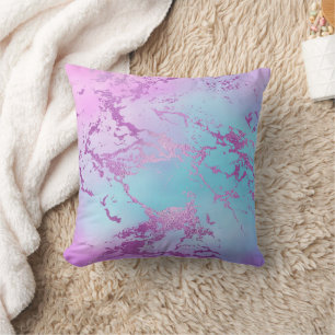 Chic Marble Glitzy Glam Violet Lila Blue Ombre Kissen