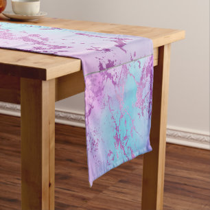 Chic Marble   Glitzy Glam Violet Lila Blue Ombre Kurzer Tischläufer