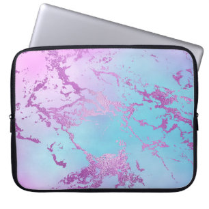 Chic Marble   Glitzy Glam Violet Lila Blue Ombre Laptopschutzhülle