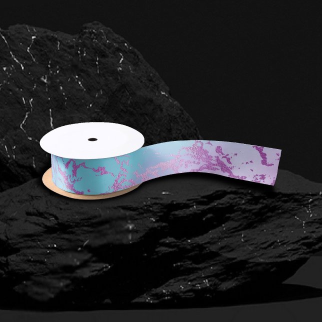 Chic Marble | Glitzy Glam Violet Lila Blue Ombre Satinband (Von Creator hochgeladen)