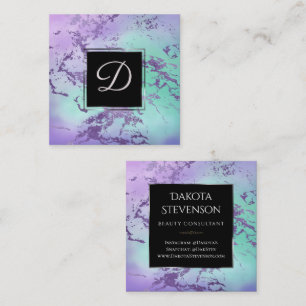 Chic Marble Lavendel Lila Minze Green Custom Quadratische Visitenkarte