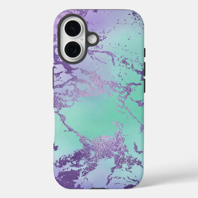 Chic Marble | Lavender Lila und Minze Green Case-Mate iPhone Hülle (Rückseite)