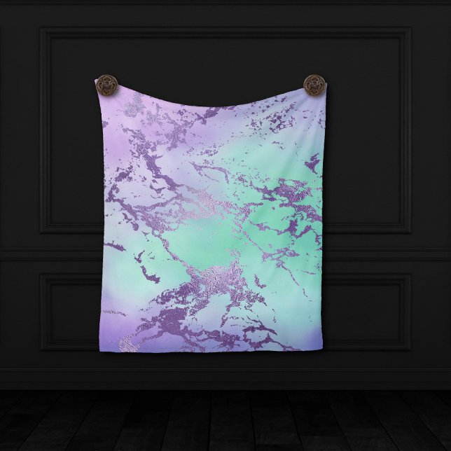 Chic Marble | Lavender Lila und Minze Green Fleecedecke (Von Creator hochgeladen)
