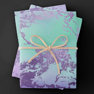 Chic Marble   Lavender Lila und Minze Green Geschenkpapier Set