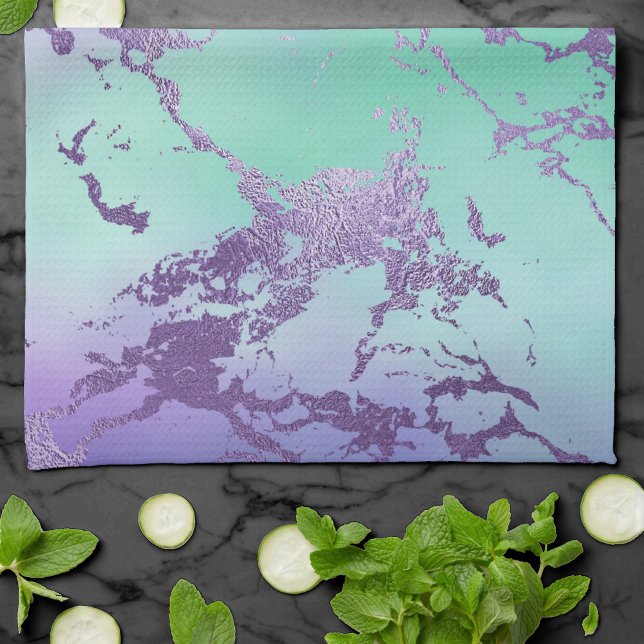 Chic Marble | Lavender Lila und Minze Green Geschirrtuch (Von Creator hochgeladen)