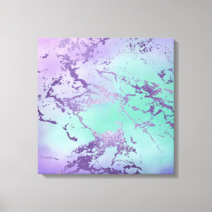 Chic Marble   Lavender Lila und Minze Green Leinwanddruck