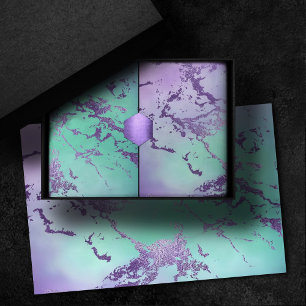 Chic Marble Lavender Lila und Minze Green Seidenpapier
