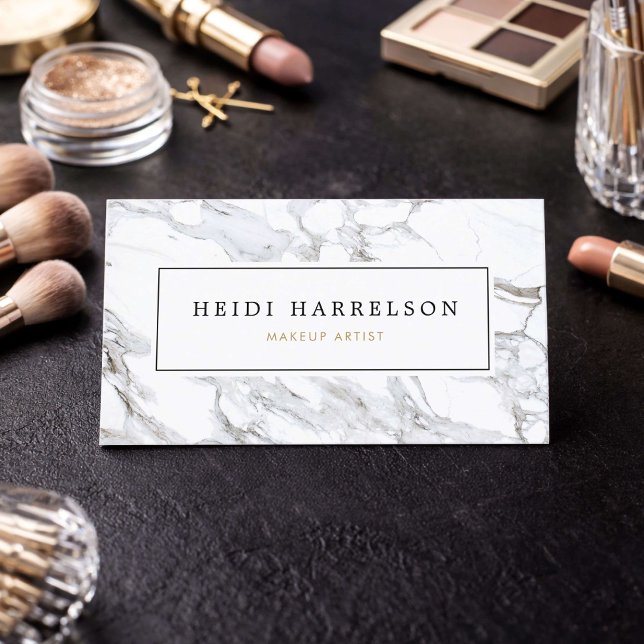 Chic Marble Makeup Artist Visitenkarte (Von Creator hochgeladen)