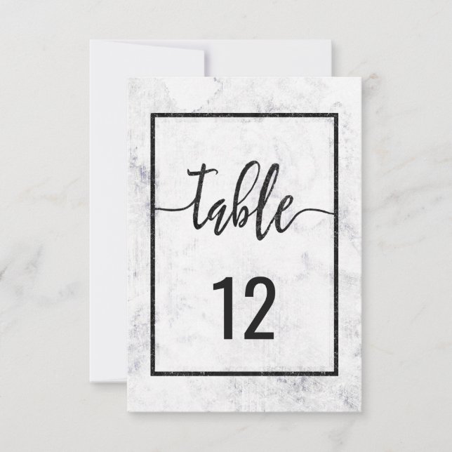 Chic Marble Wedding Tischnummer Seating Chart (Vorderseite)