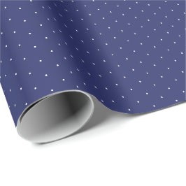 Chic Marineblau weißen winzigen Polka Punkte niedl Geschenkpapier