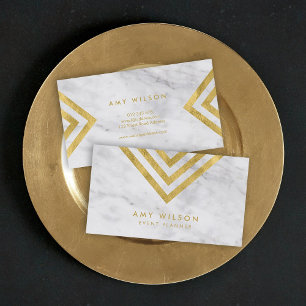 Chic-Marmor und Imitat-Gold geometrisch Visitenkarte