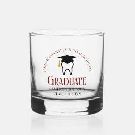 Chic Maroon Dental School Custom Abschluss Whiskyglas