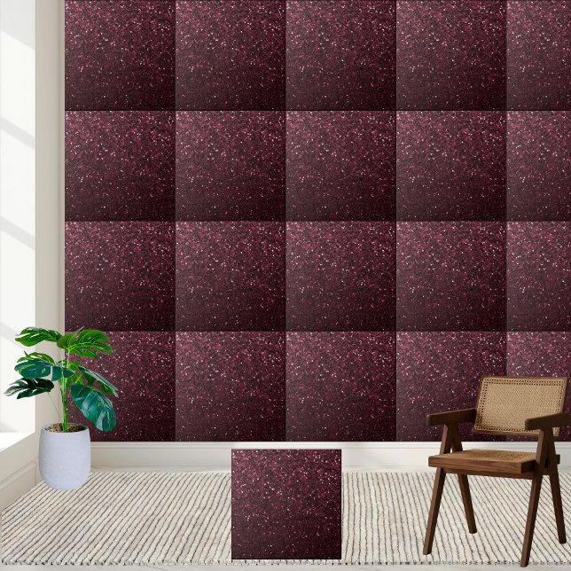Chic Maroon Glitzer Schimmernd Boden Backsplash Fliese (Chic Maroon Glitter Shimmering Floor Backsplash Ceramic Tile)