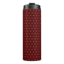 Chic Maroon Thermal Tumbler with White Dot Pattern Thermosbecher