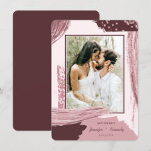 Chic Marsala Abstrakt Paint Brush Strokes Foto