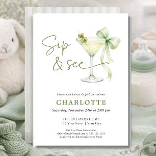 Chic Martini Tini Ein geschlechtsneutrales Probier Einladung