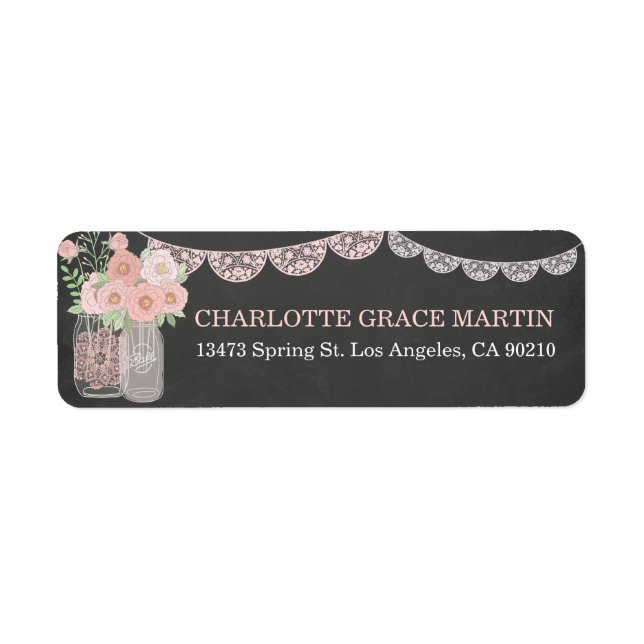 Chic Mason Jar & Chalkboard Address Labels (Vorne)