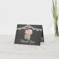 Chic Mason Jar & Chalkboard Danke Karte