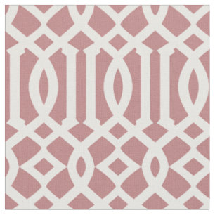 Chic Mauve Pink und White Trellis Lattice Muster Stoff
