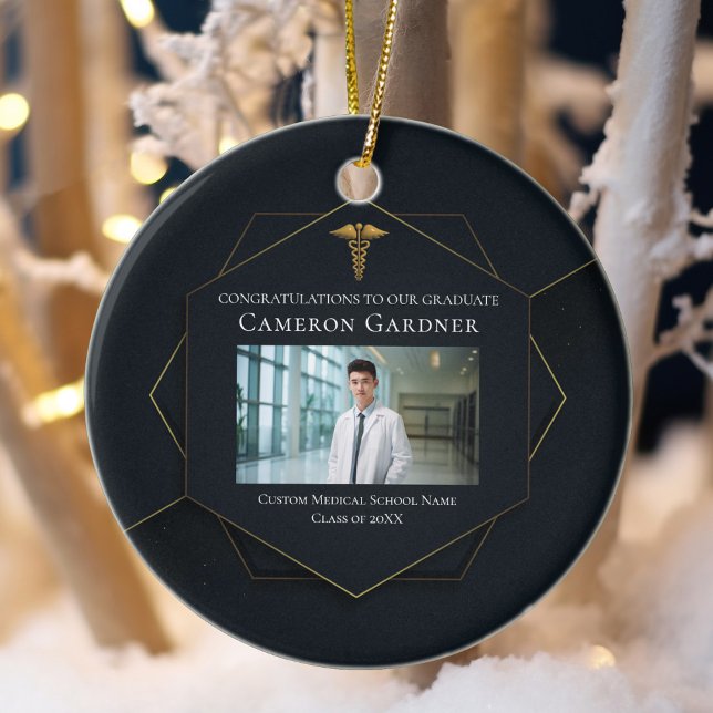Chic Medical School Abschluss Foto Weihnachten Keramik Ornament (Von Creator hochgeladen)