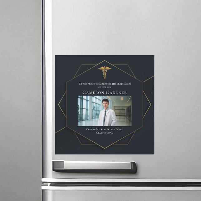Chic Medical School Foto Abschluss Magnet-Karte Magnetkarte (Von Creator hochgeladen)