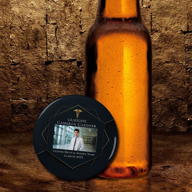 Chic Medical School Foto Black Graduation Party Flaschenöffner (Von Creator hochgeladen)